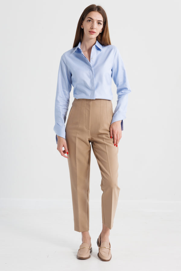 FAJIAYI White Shirt Crop Top Zip Detail Split Hem Pants (Color : Navy Blue,  Size : S) : Buy Online at Best Price in KSA - Souq is now : Fashion