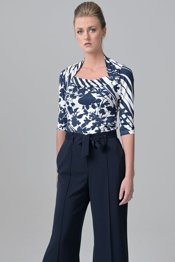 Evoke - Navy Flower Print - Farinaz Taghavi