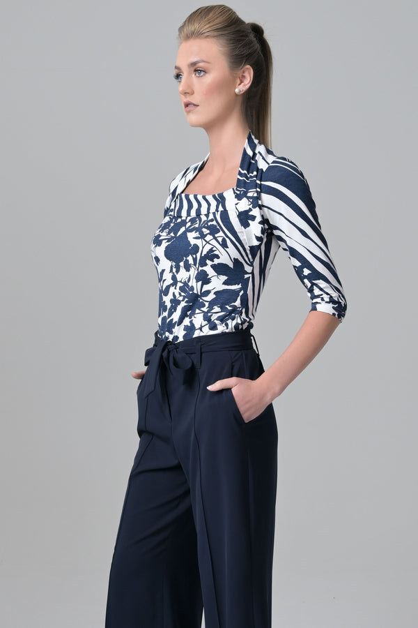 Evoke - Navy Flower Print - Farinaz Taghavi